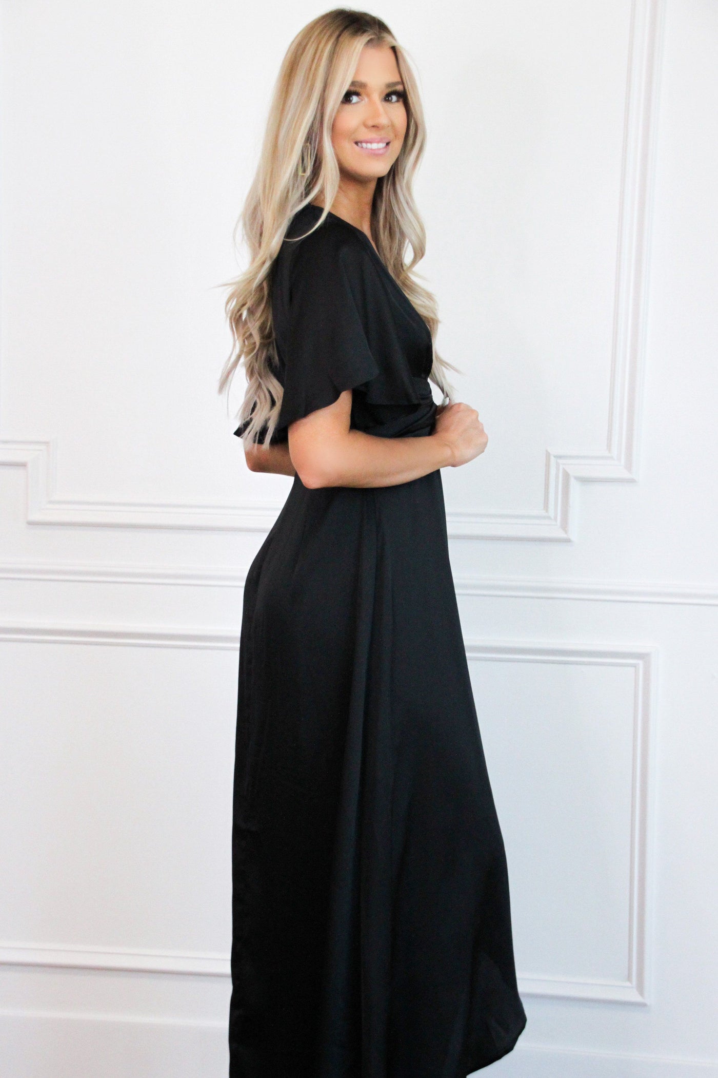 Before You Go Maxi Dress: Black - Bella and Bloom Boutique