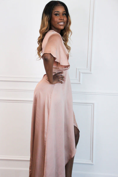 Before You Go Maxi Dress: Rose Gold - Bella and Bloom Boutique