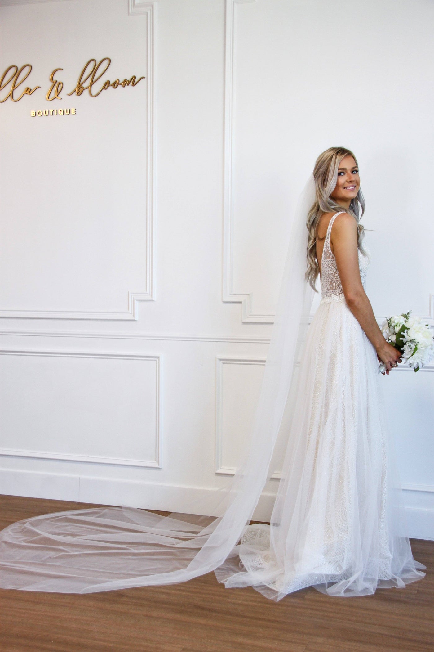 Say I Do Lace Wedding Dress: Ivory/Nude - Bella and Bloom Boutique