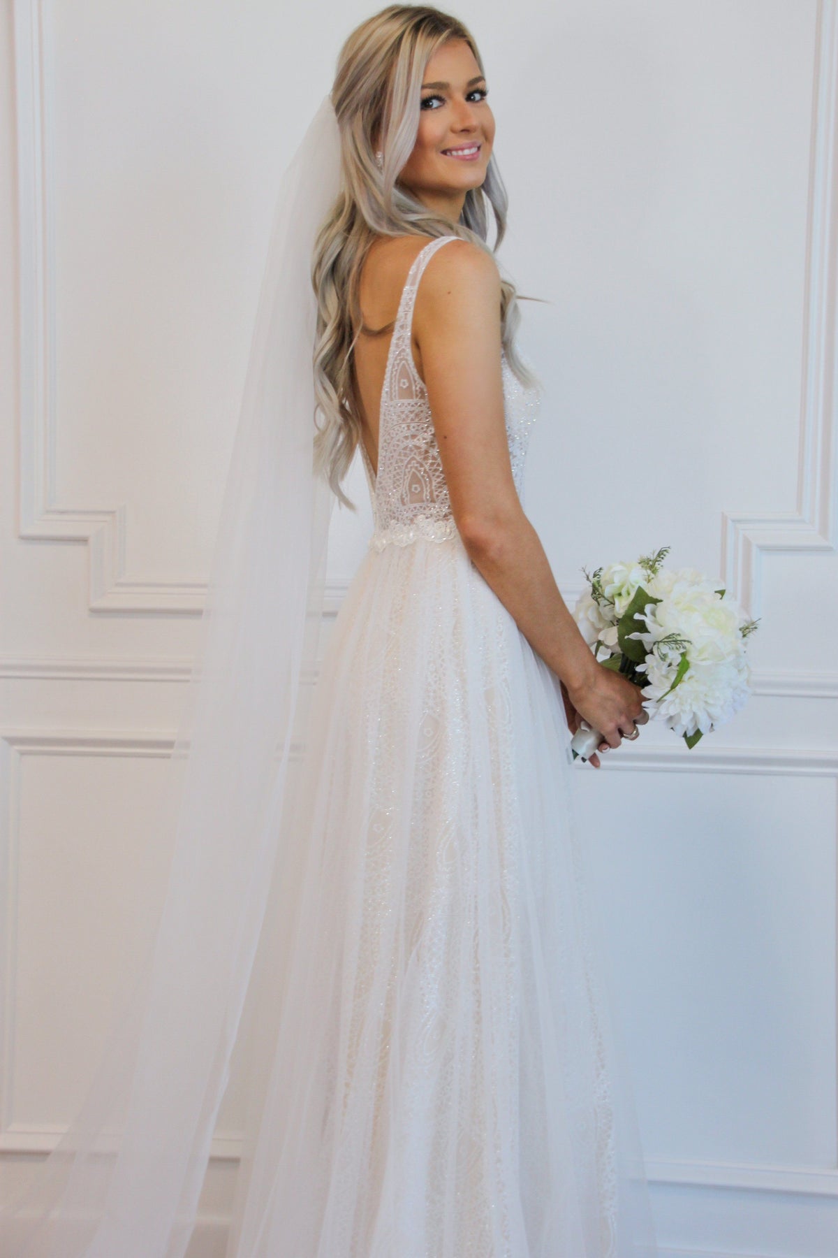 Bella and Bloom Boutique - Say I Do Lace Wedding Dress: Ivory/Nude