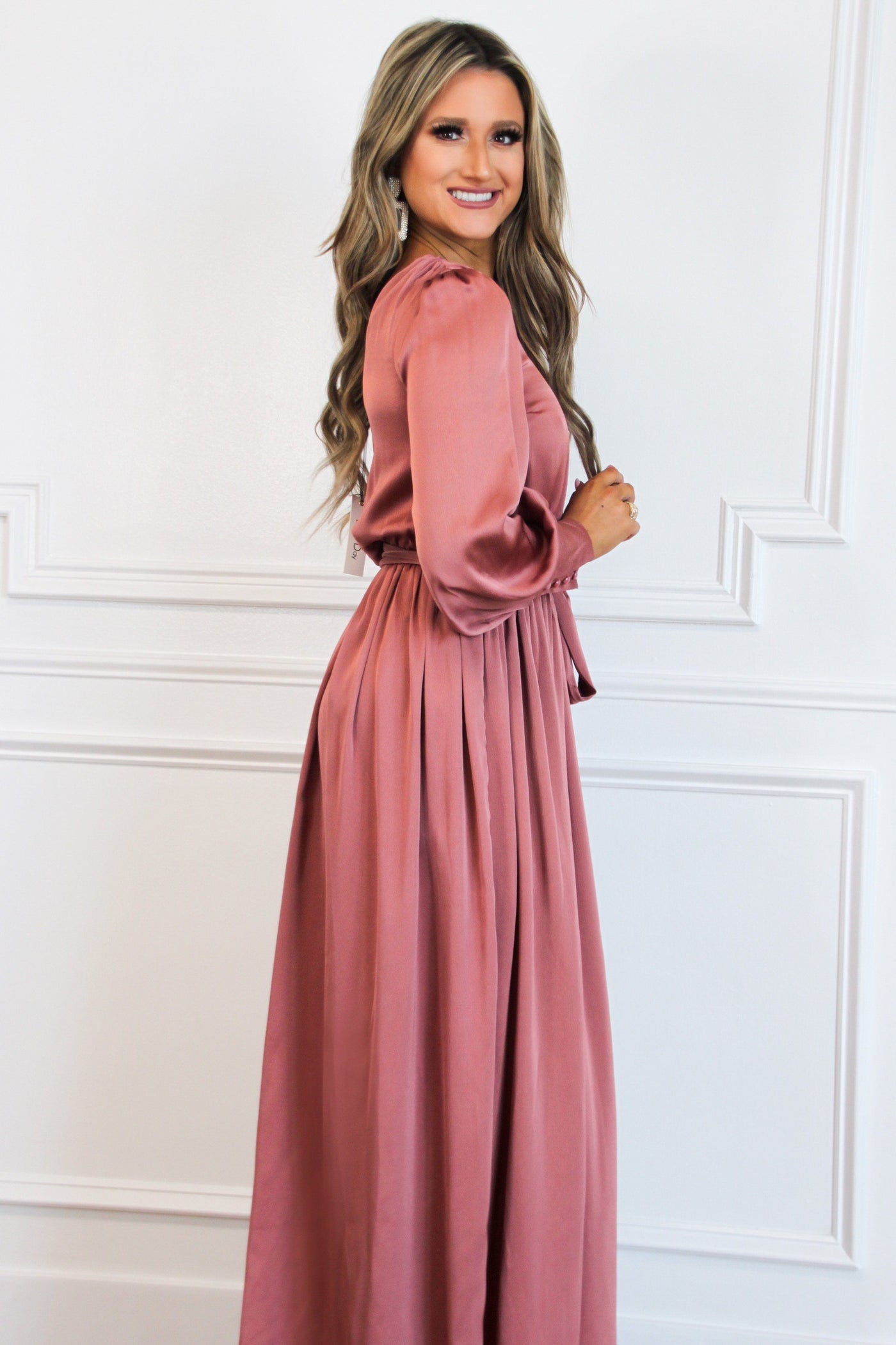RESTOCK: Regal Nights Maxi Dress: Mauve - Bella and Bloom Boutique