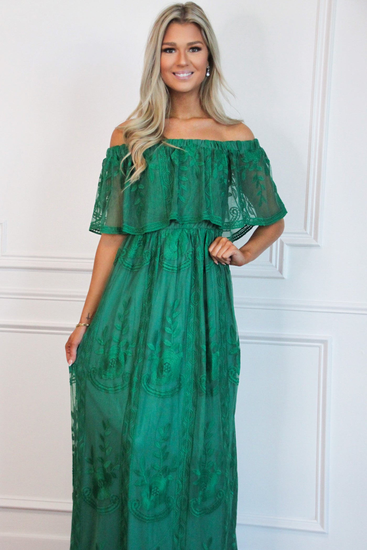 Ever After Maxi Dress: Kelly Green - Bella and Bloom Boutique