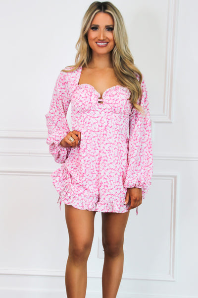 Darling Daisies Romper: Bright Pink - Bella and Bloom Boutique