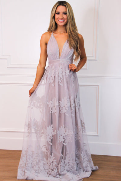 Here Comes the Bride Maxi Dress: Dusty Lavender - Bella and Bloom Boutique