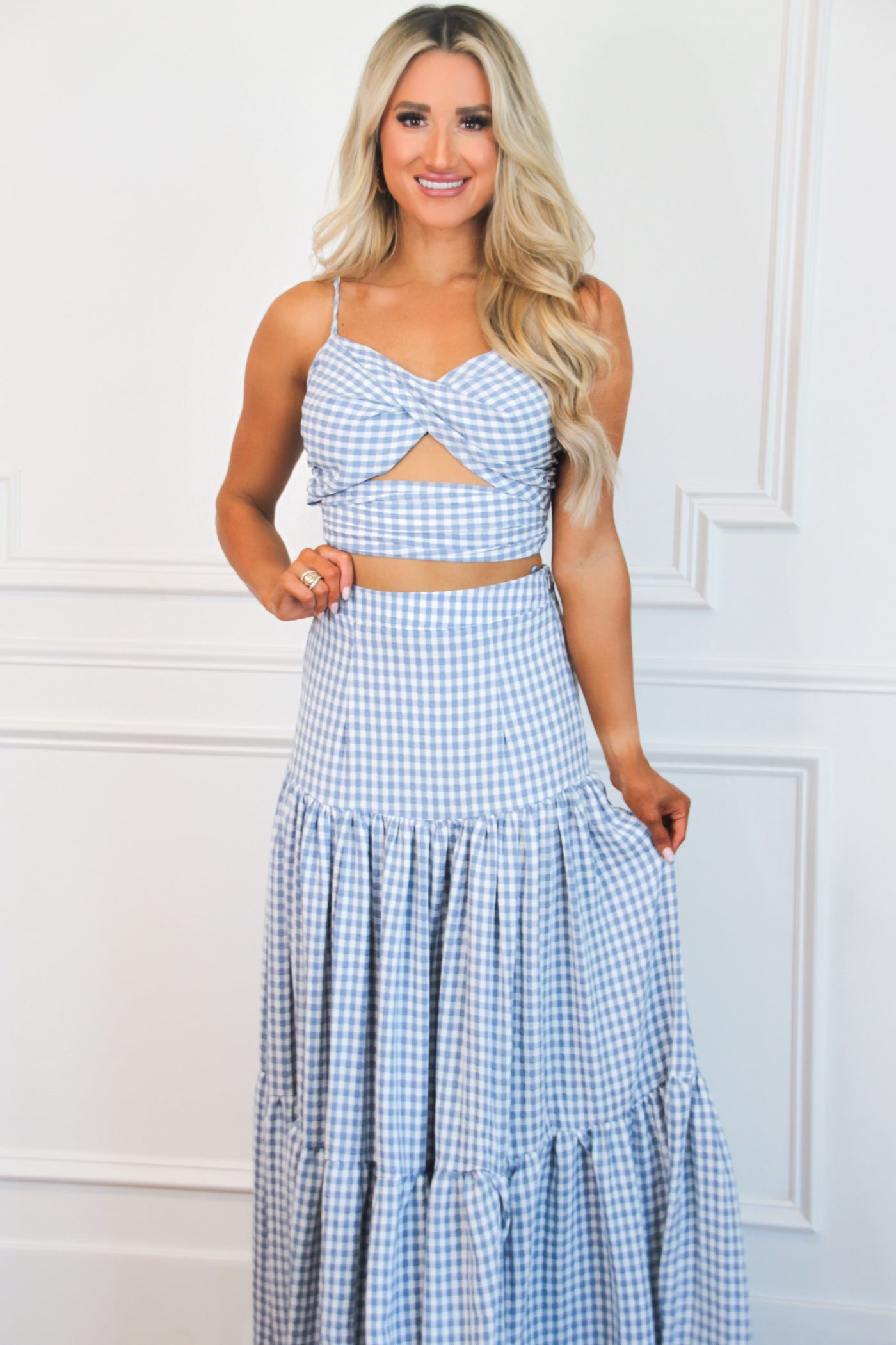 Picnic in the Park Two Piece Set: Indigo - Bella and Bloom Boutique