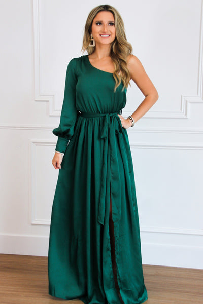 RESTOCK: Regal Nights Maxi Dress: Emerald - Bella and Bloom Boutique