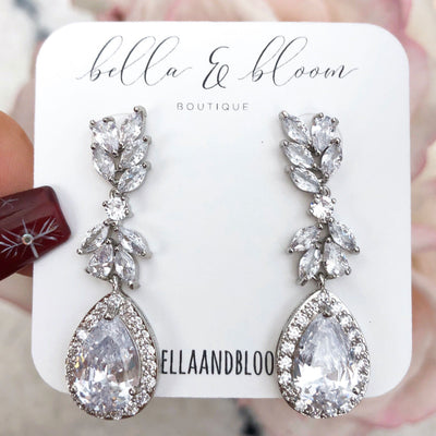 RESTOCK: Black Tie Affair Earrings: Silver - Bella and Bloom Boutique