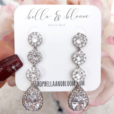RESTOCK: Here Comes the Bride Earrings: Silver - Bella and Bloom Boutique