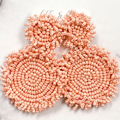 Beaded Disc Earrings: Blush - Bella and Bloom Boutique