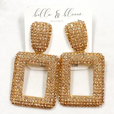 Glam Gal Earrings: Gold/Rose Gold - Bella and Bloom Boutique
