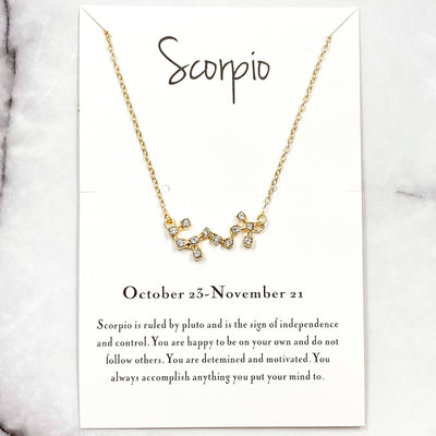 Zodiac Necklace: Gold, Scorpio - Bella and Bloom Boutique