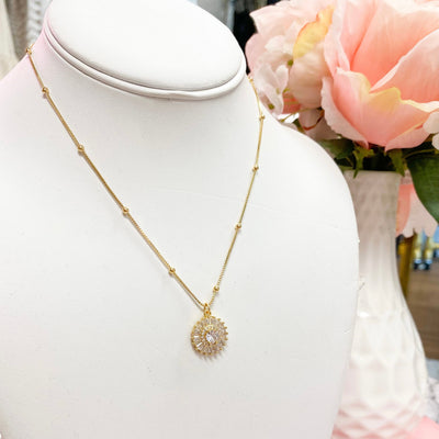 Mini Medallion Pendant Necklace - TAYLOR SHAYE: Gold - Bella and Bloom Boutique