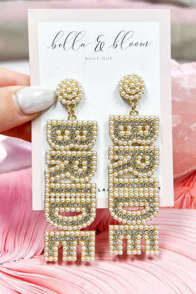 Raelynn BRIDE Earrings: PEARL - Bella and Bloom Boutique