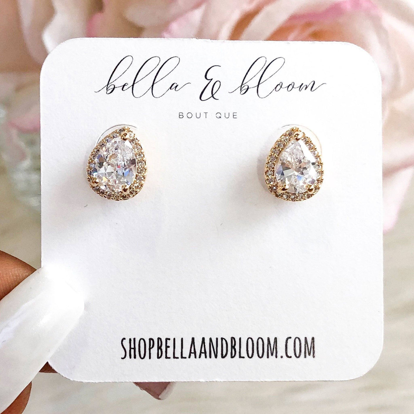 RESTOCK: Teardrop Stud Earrings: Gold - Bella and Bloom Boutique