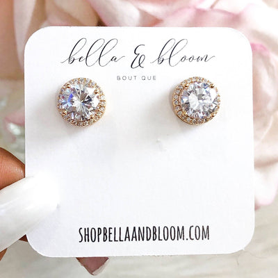 RESTOCK: Round Stud Earrings: Gold - Bella and Bloom Boutique