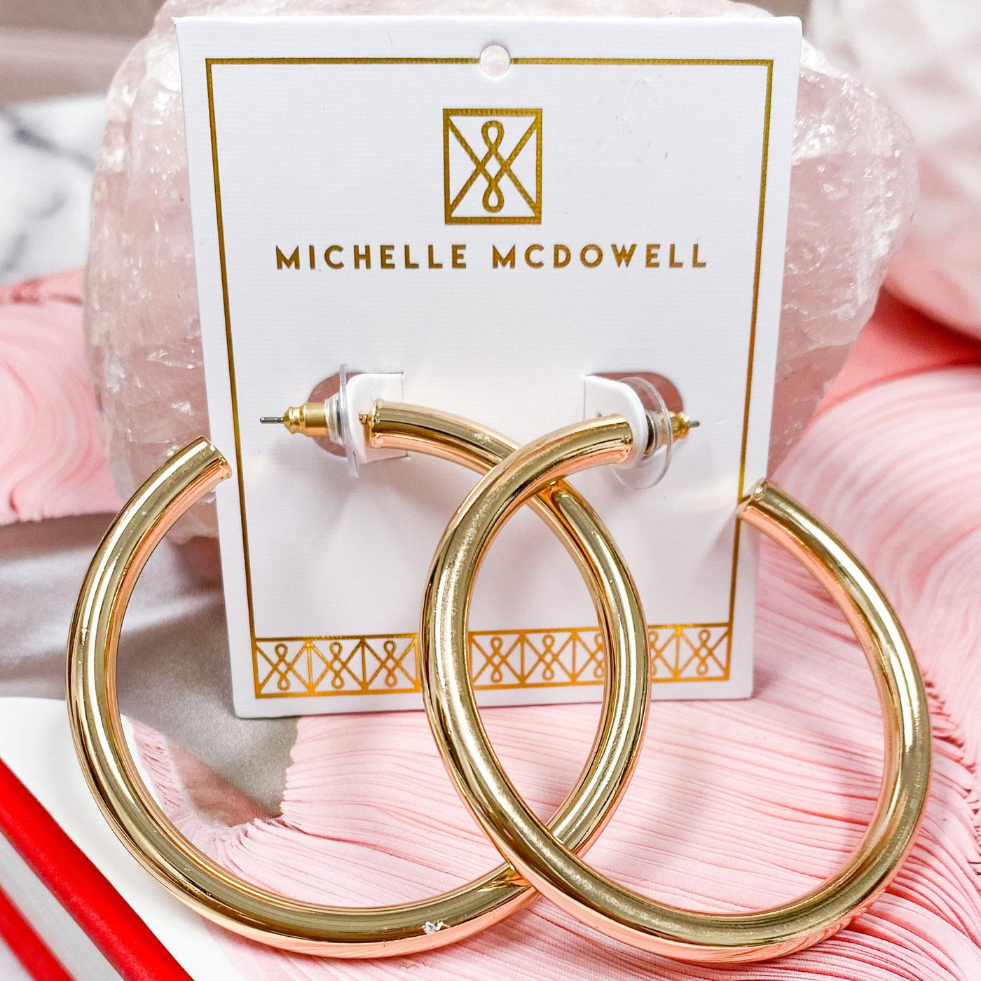 Thick Large Hoop Earrings - MICHELLE MCDOWELL: Gold - Bella and Bloom Boutique