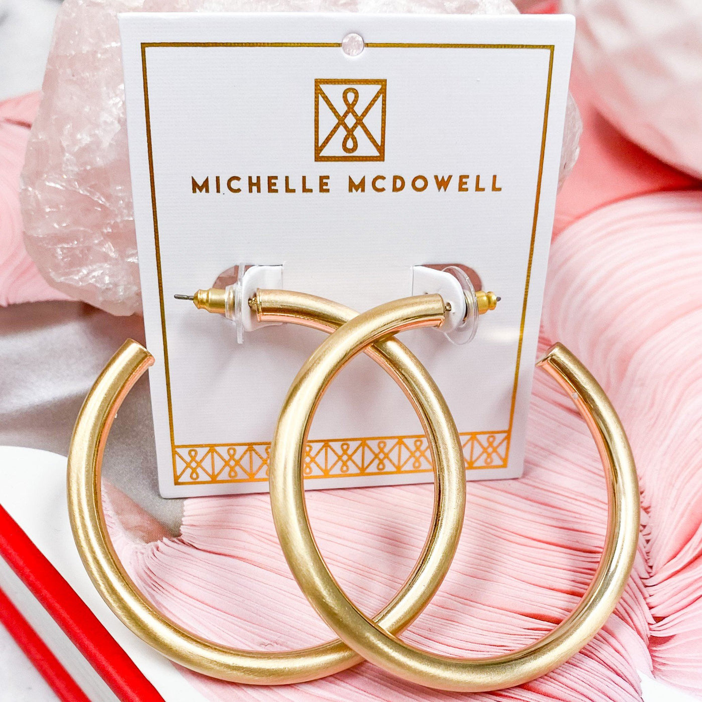 Thick Large Hoop Earrings - MICHELLE MCDOWELL: Gold Matte - Bella and Bloom Boutique