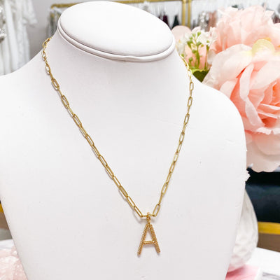 Corded Initial Magnetic Clasp Necklace - BRENDA GRANDS: GOLD - Bella and Bloom Boutique