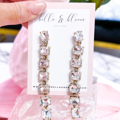 Classic Dangle Earrings: Crystal/Gold - Bella and Bloom Boutique