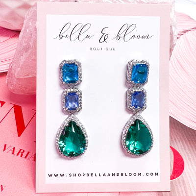 Elegant Occasion Earrings: Emerald Multi - Bella and Bloom Boutique