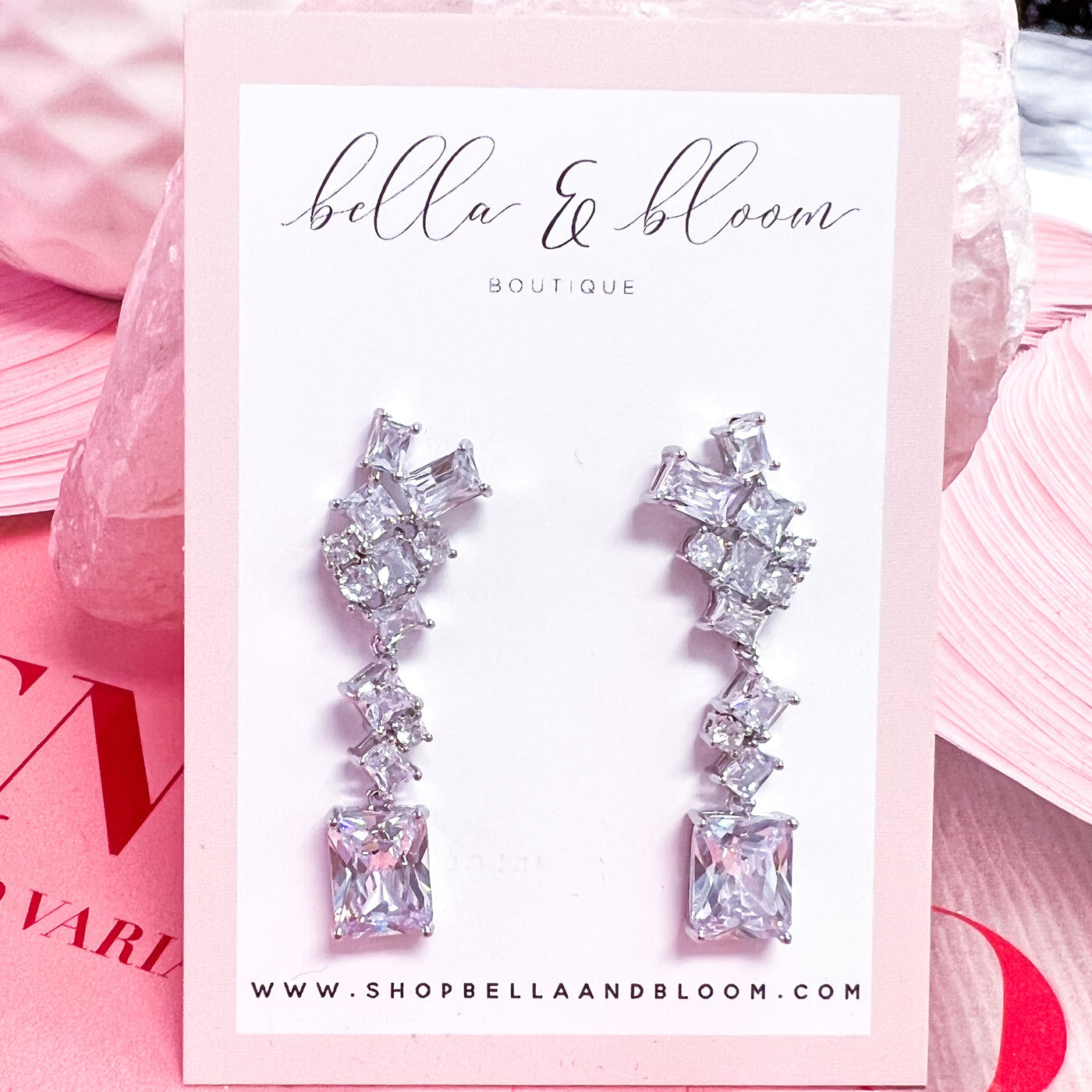 Dreaming of You Cluster Earrings: Silver - Bella and Bloom Boutique