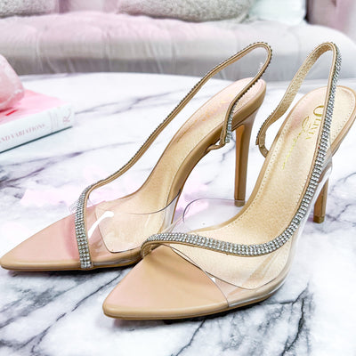 Event Ready Heels: Clear/Nude - Bella and Bloom Boutique