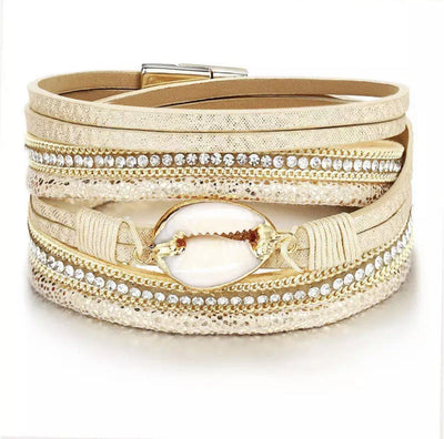 Shell Wrap Bracelet: Gold - Bella and Bloom Boutique