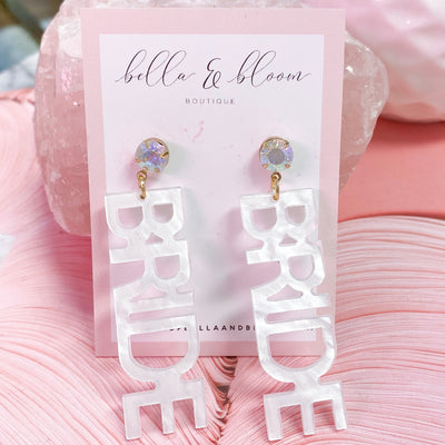 BRIDE Earrings: Mother of Pearl/Iridescent - Bella and Bloom Boutique