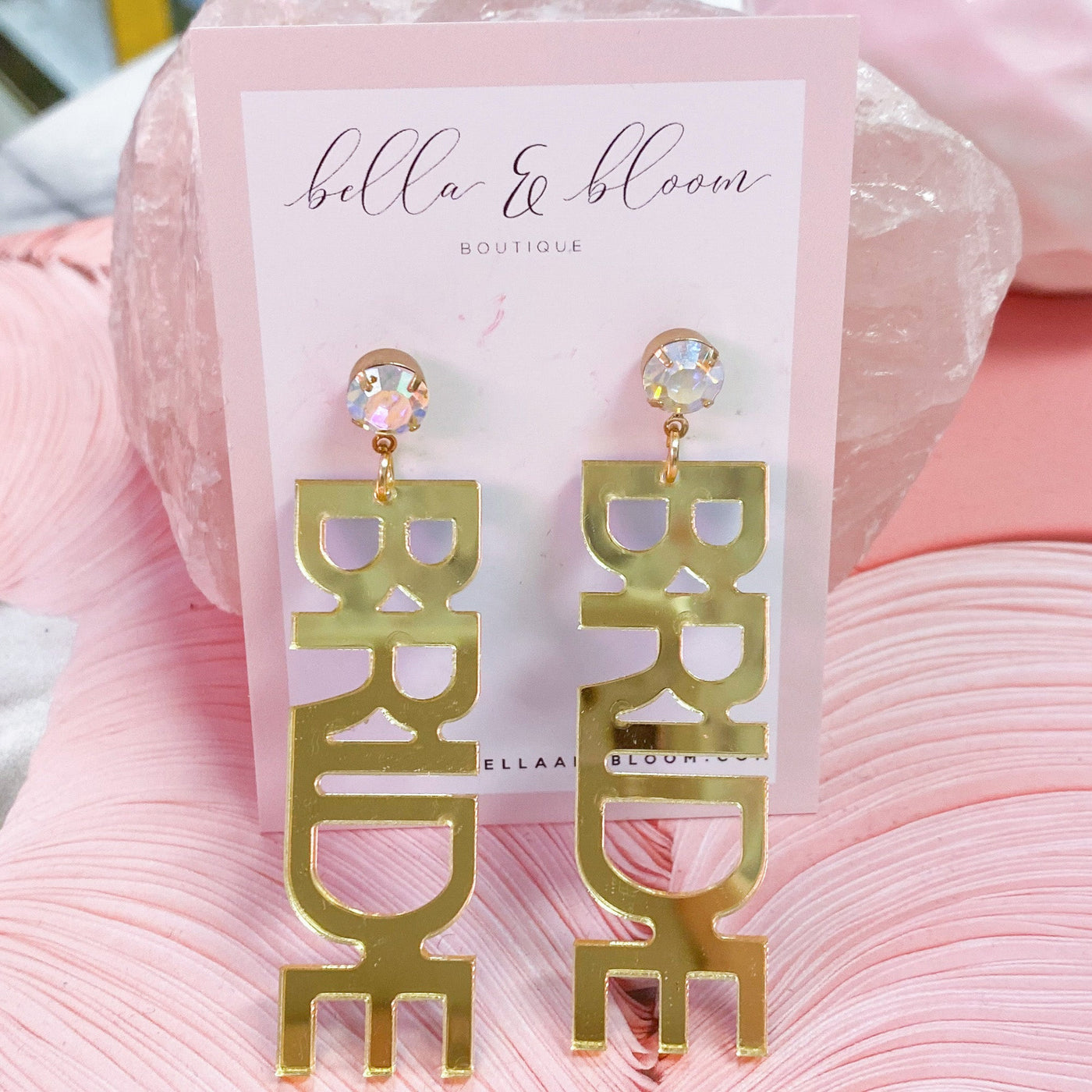 BRIDE Earrings: Gold - Bella and Bloom Boutique