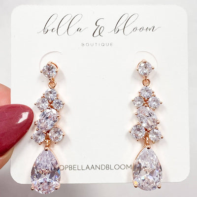 Take My Hand Earrings: Rose Gold - Bella and Bloom Boutique