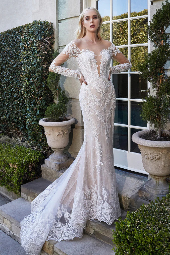 Bella and Bloom Boutique - Forever In Love Lace Wedding Dress: White/Nude 8 / IVORY/CHAMPAGNE Bella and Bloom Boutique - Forever In Love Lace Wedding Dress: White/Nude 8 / IVORY/CHAMPAGNE