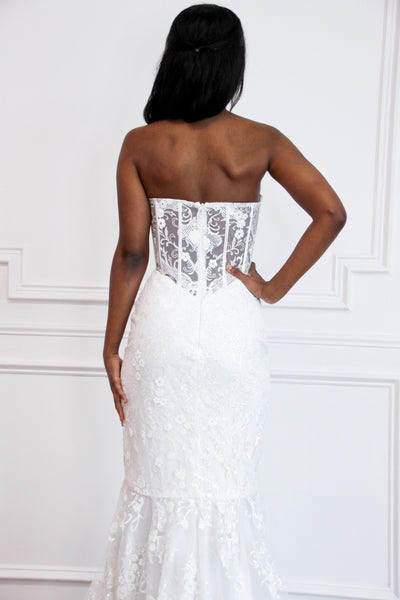 Into the Night Bustier Wedding Dress - Bella and Bloom Boutique